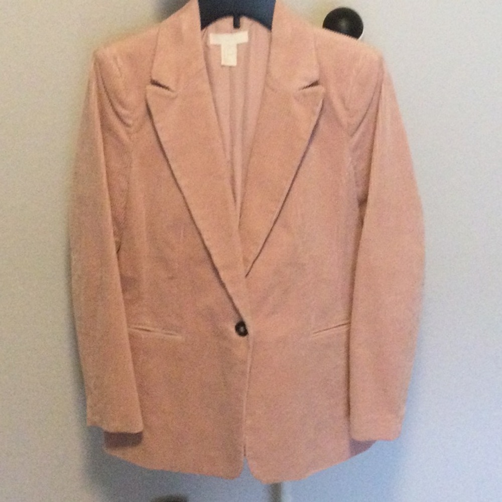 H&M corduroy blazer in Powder Pink